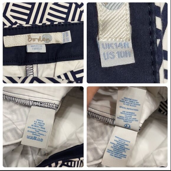 BODEN Navy White Pants Size 10R NWOT - Picture 15 of 15
